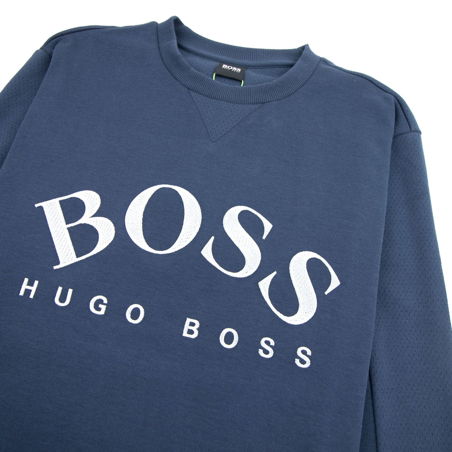 Hugo Boss Curved Logo Salbo Sweatshirt Navy