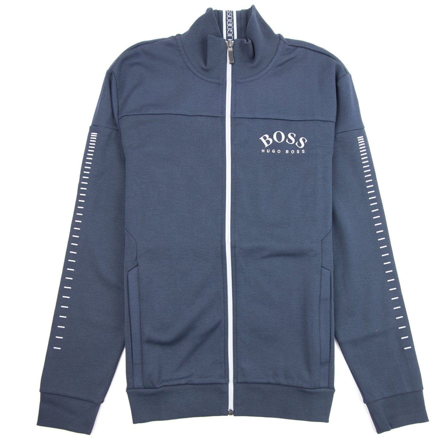Hugo Boss Curved Logo Skaz Win Zip Up Sweat