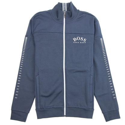 Hugo Boss Curved Logo Skaz Win Zip Up Sweat