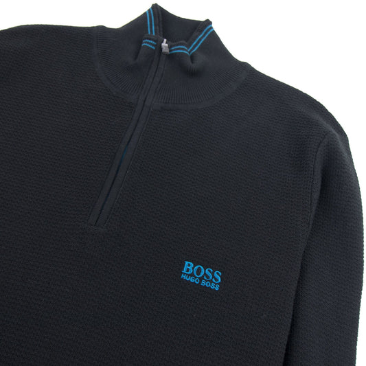 Hugo Boss Small Logo Quarter Zip Sweatshirt 001 Black