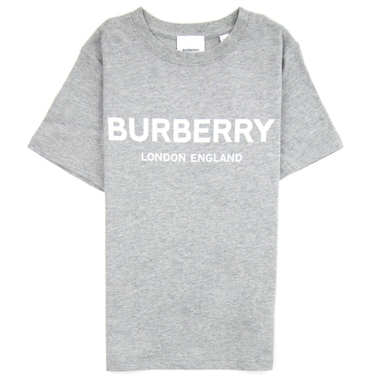 Burberry Children Branded Cotton T-shirt Grey Melange