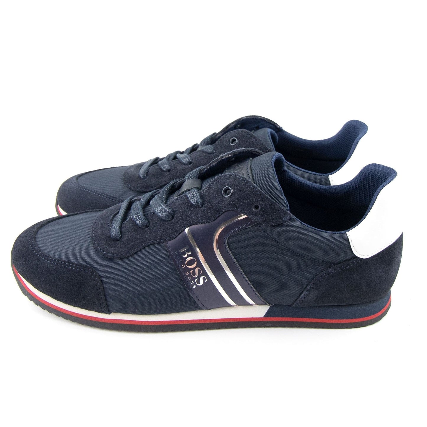 Hugo Boss Kids Low-top Hybrid Trainers With Reflective Logo Navy