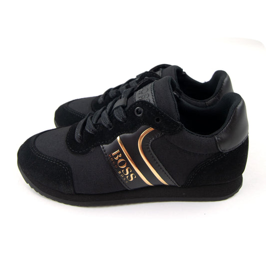 Hugo Boss Kids Low-top Hybrid Trainers With Reflective Logo Black