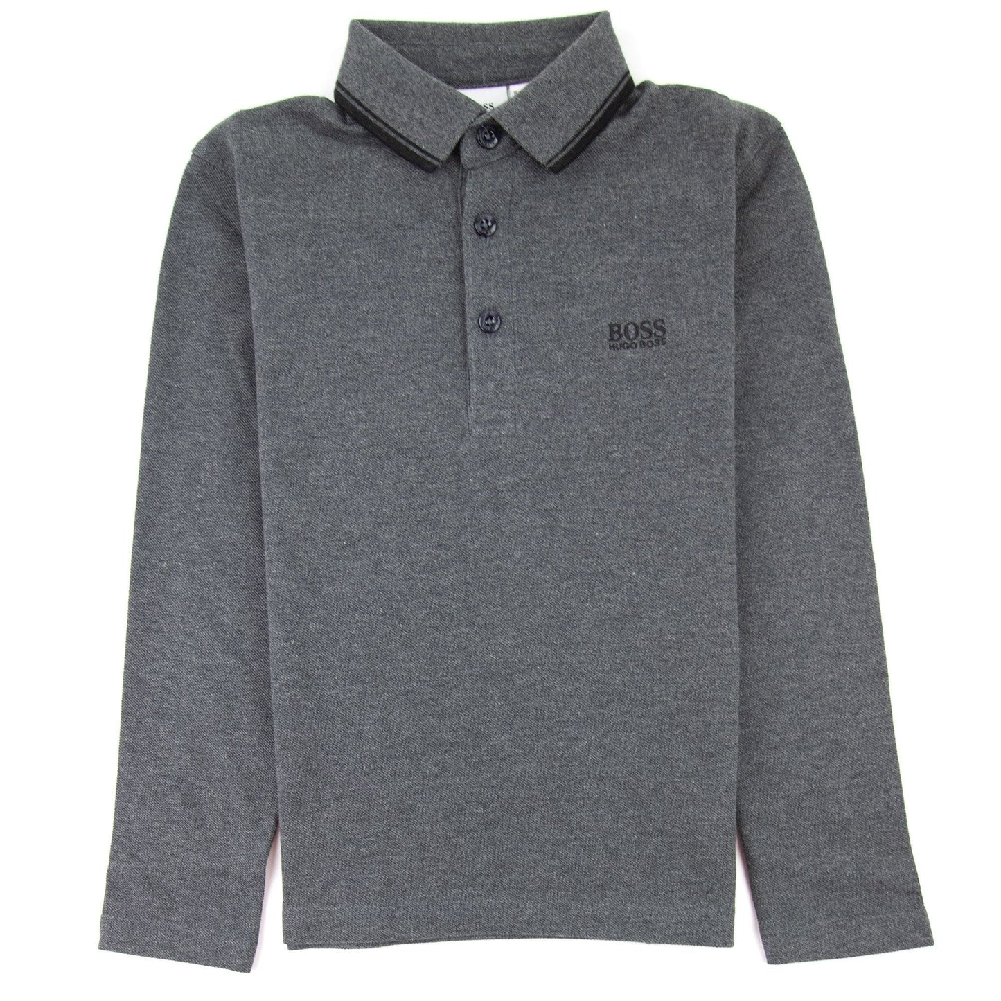 Hugo Boss Kids Long Sleeve Polo Grey