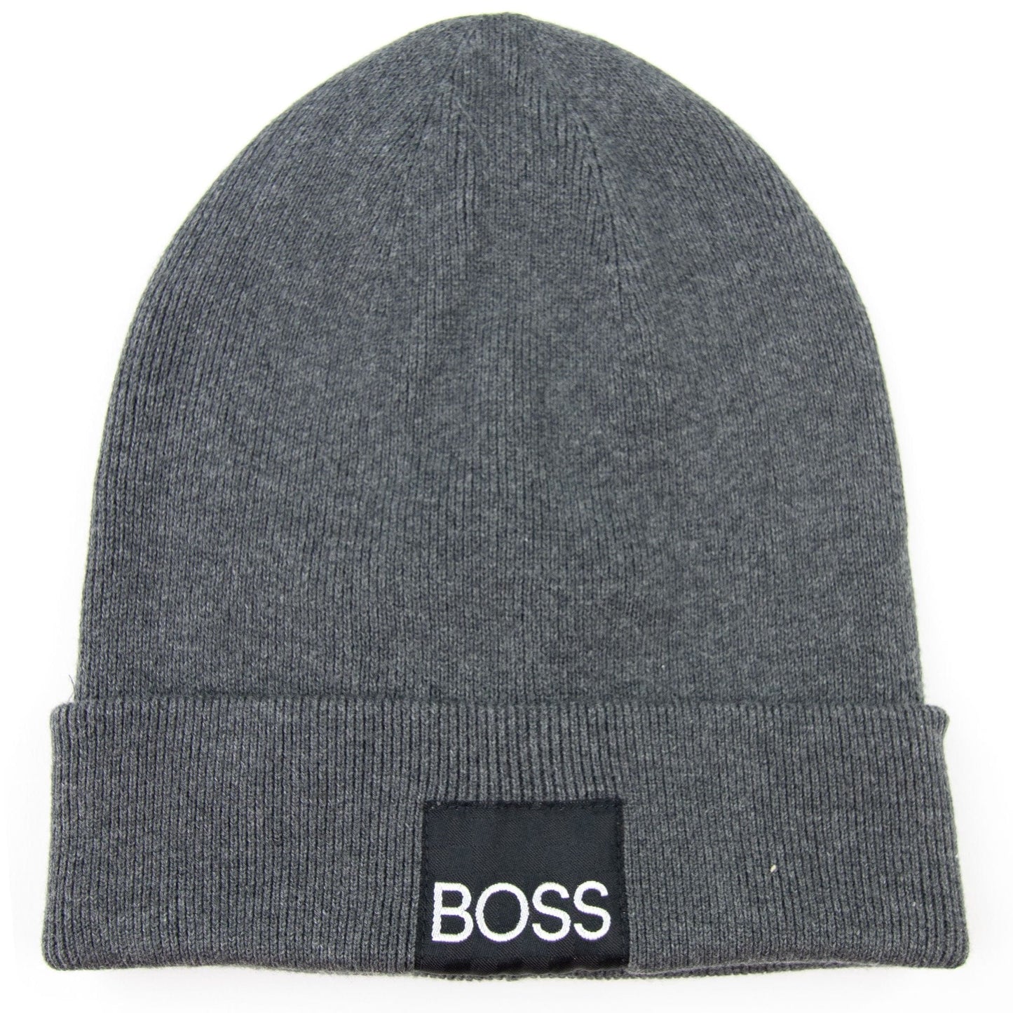 Hugo Boss Kids Square Logo Beanie Hat Grey