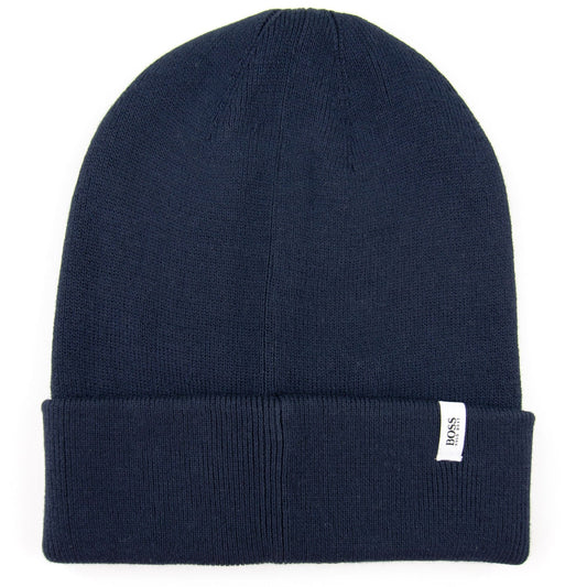 Hugo Boss Kids Square Logo Beanie Hat Navy