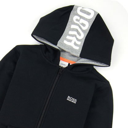 Hugo Boss Kids Zip Up Hoodie Black