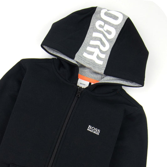 Hugo Boss Kids Zip Up Hoodie Black