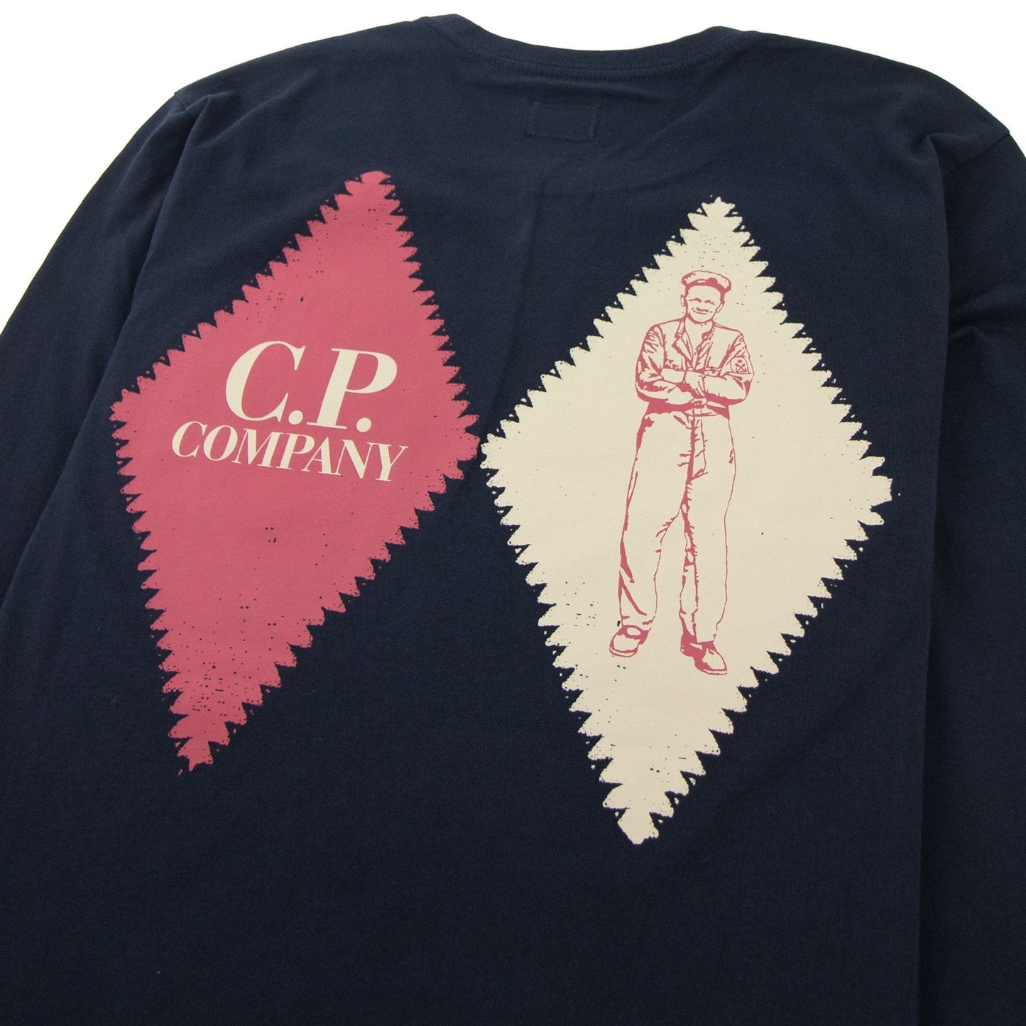 CP Company J Diamond Logo Long Sleeve T-shirt Navy 888