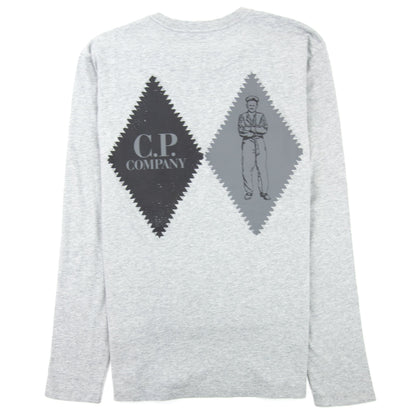CP Company J Diamond Logo Long Sleeve T-shirt Grey M93
