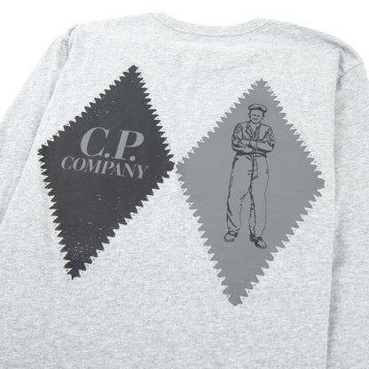 CP Company J Diamond Logo Long Sleeve T-shirt Grey M93