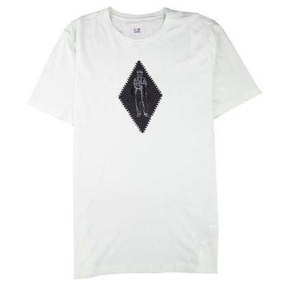 CP Company Diamond Logo Print T-shirt Off White 103