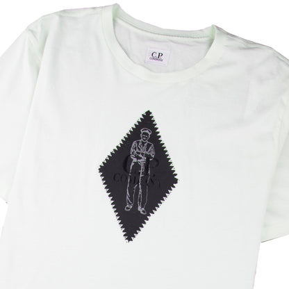 CP Company Diamond Logo Print T-shirt Off White 103