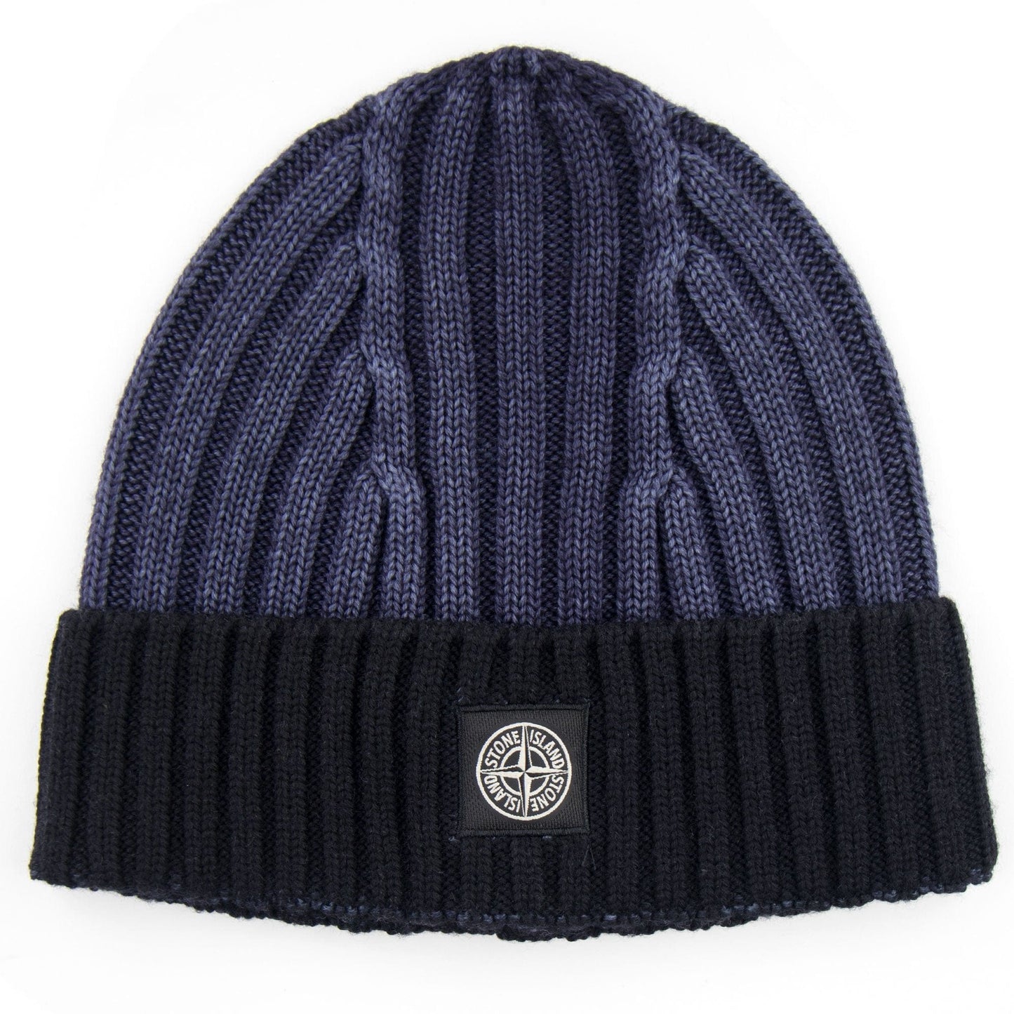 Stone Island Junior Ribbed Knit Beanie Navy V0026