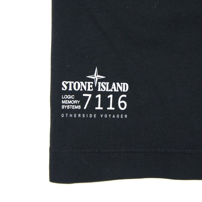 Stone Island Junior 21052 Globe World T-shirt Black V0029