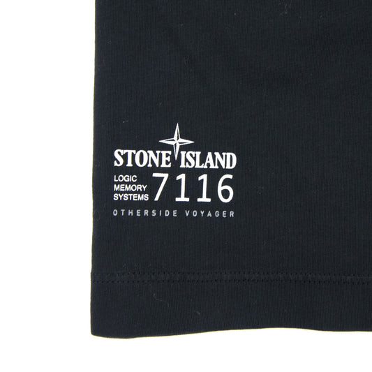 Stone Island Junior 21052 Globe World T-shirt Black V0029