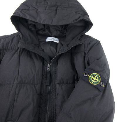Stone Island Junior 40133 Garment Dyed Crinkle Reps Ny Down Jacket Black V0029