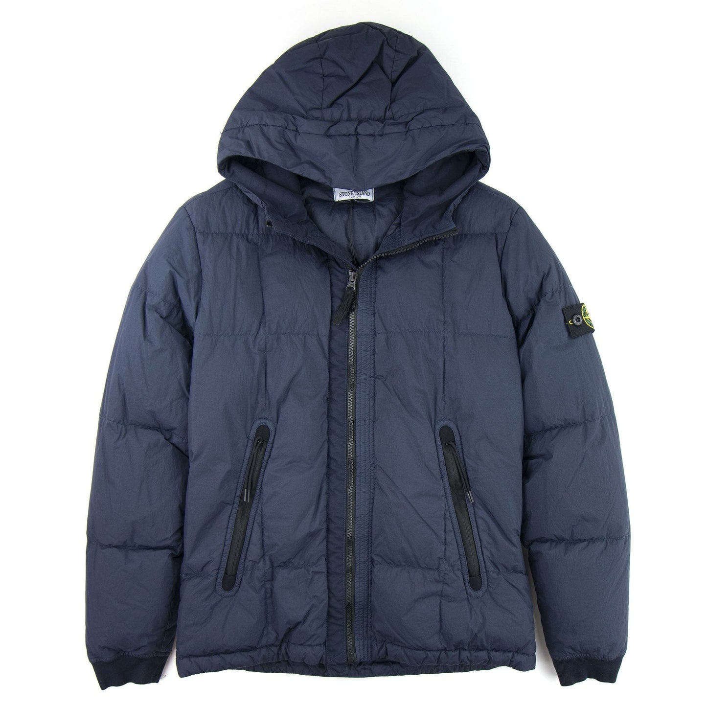 Stone Island Junior 40133 Garment Dyed Crinkle Reps Ny Down Jacket Navy Blue V0020