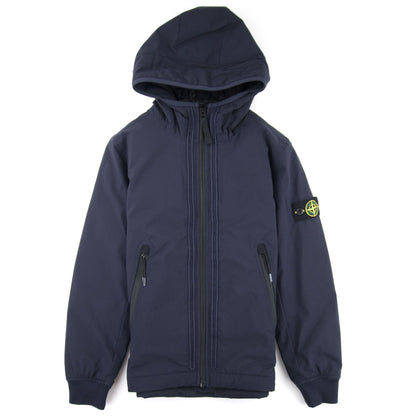 Stone Island Junior Primaloft Hooded Soft Shell Jacket Navy Blue V0020