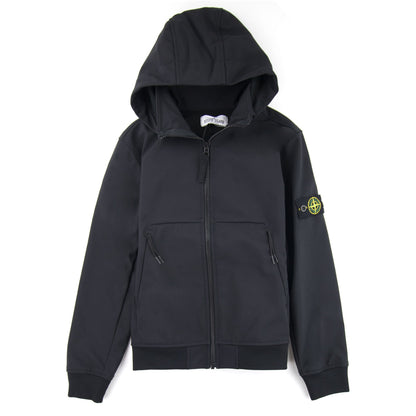 Stone Island Junior Q0230 Soft Shell-R Jacket Black V0029