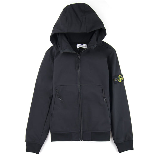 Stone Island Junior Q0230 Soft Shell-R Jacket Black V0029