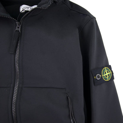 Stone Island Junior Q0230 Soft Shell-R Jacket Black V0029