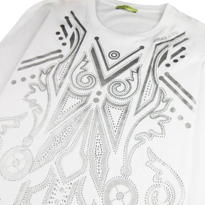 Versace Jeans Print Foil Jersey T Shirt White