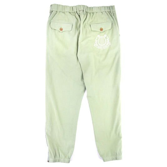 Gucci Lyre Embroidery Cotton Trousers Green