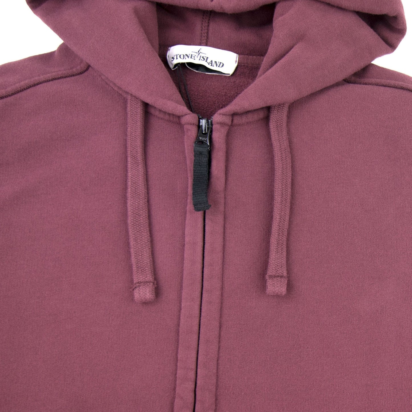 Stone Island 60220 Zip Up Hoodie Burgundy V0011
