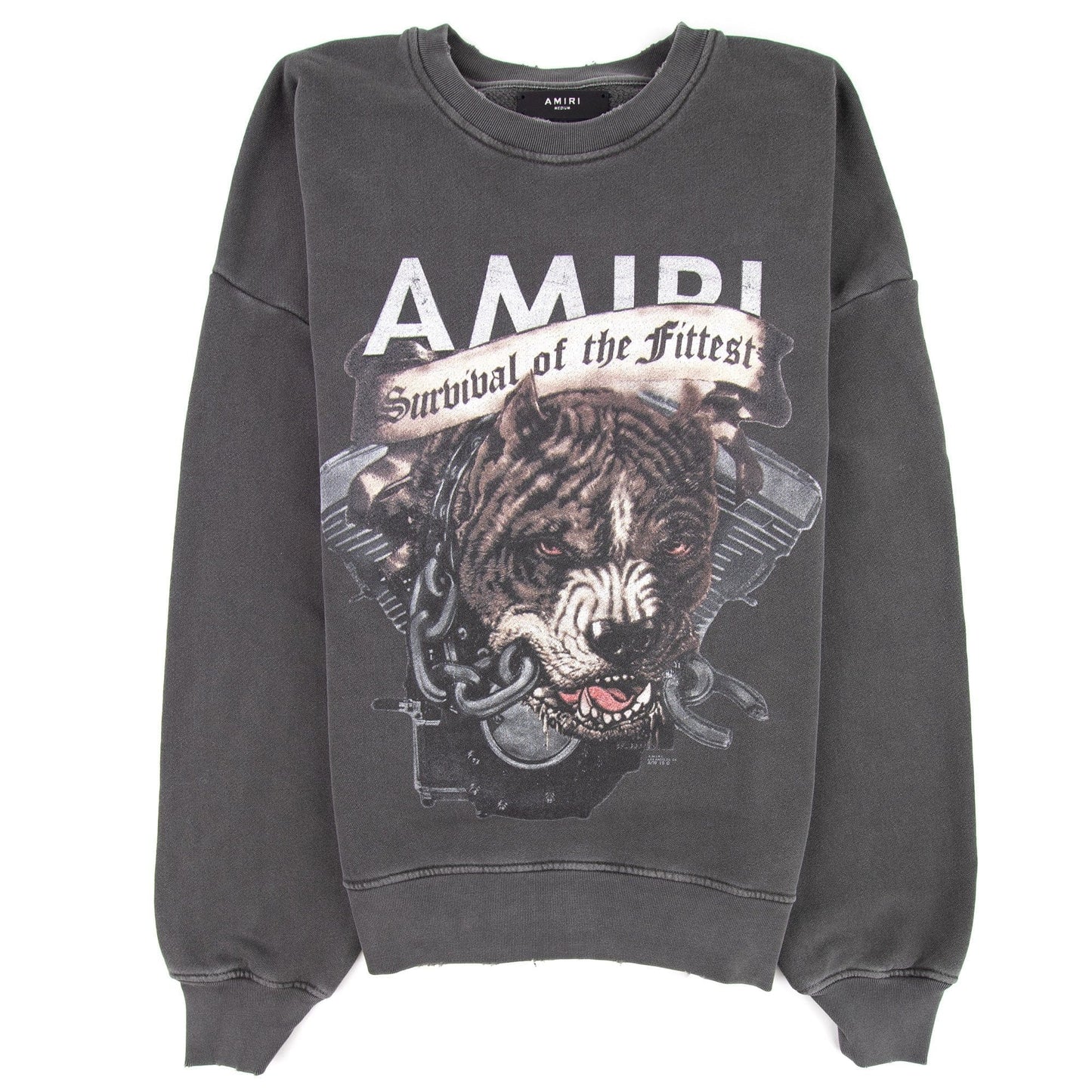 Amiri Pitbull Crew Neck Sweatshirt Vintage Black