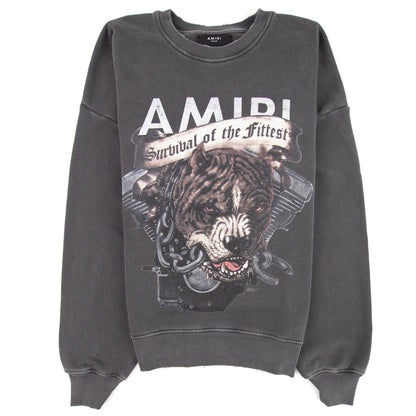 Amiri Pitbull Crew Neck Sweatshirt Vintage Black