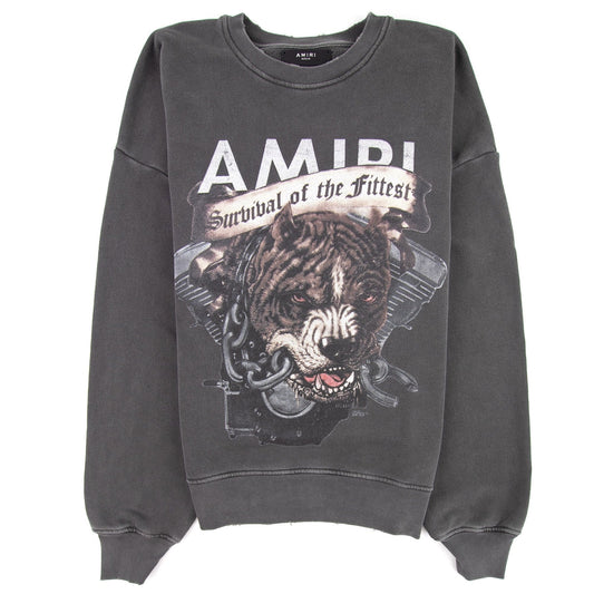 Amiri Pitbull Crew Neck Sweatshirt Vintage Black