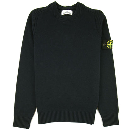 Stone Island 552A3 Knitted Wool Sweater Black V0029