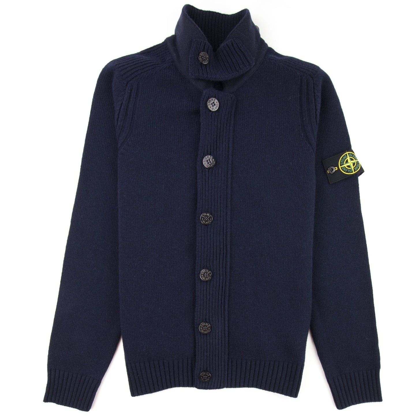 Stone Island 564A3 Button Down Knitted Cardigan Navy V0020