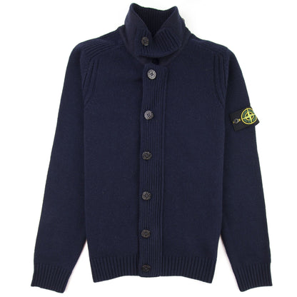 Stone Island 564A3 Button Down Knitted Cardigan Navy V0020