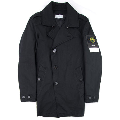 Stone Island 45249 David-TC Primaloft Insulation Short Trench Coat Black V0029