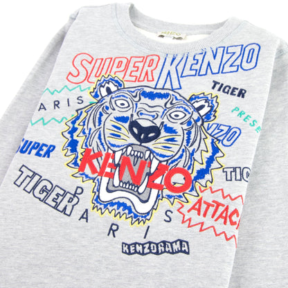 Kenzo Kids Super Tiger Cotton Sweatshirt Grey