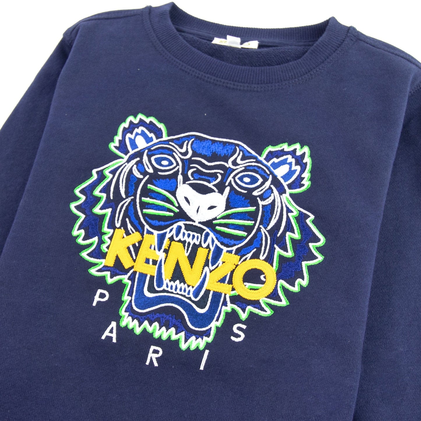 Kenzo Kids Embroidered Tiger Cotton Jumper Navy
