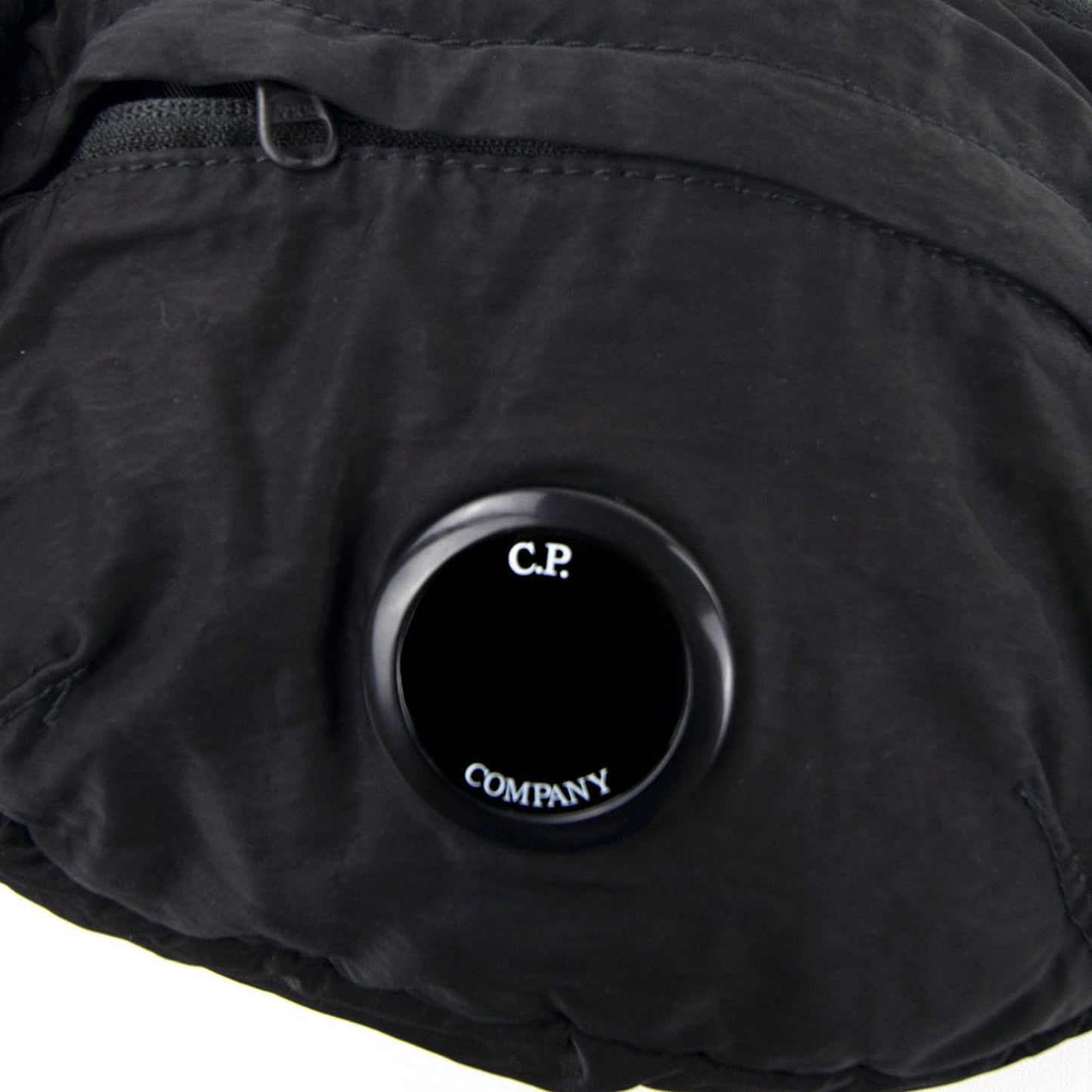Cp Company Garment Dyed Nylon Sateen Lens Waist Bag Black 999