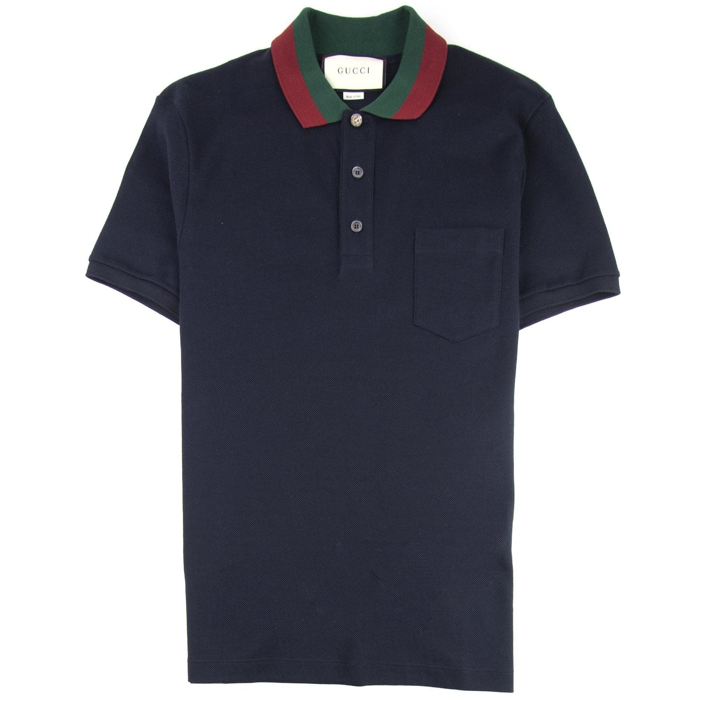 Gucci Web Collar Short Sleeve Polo Navy