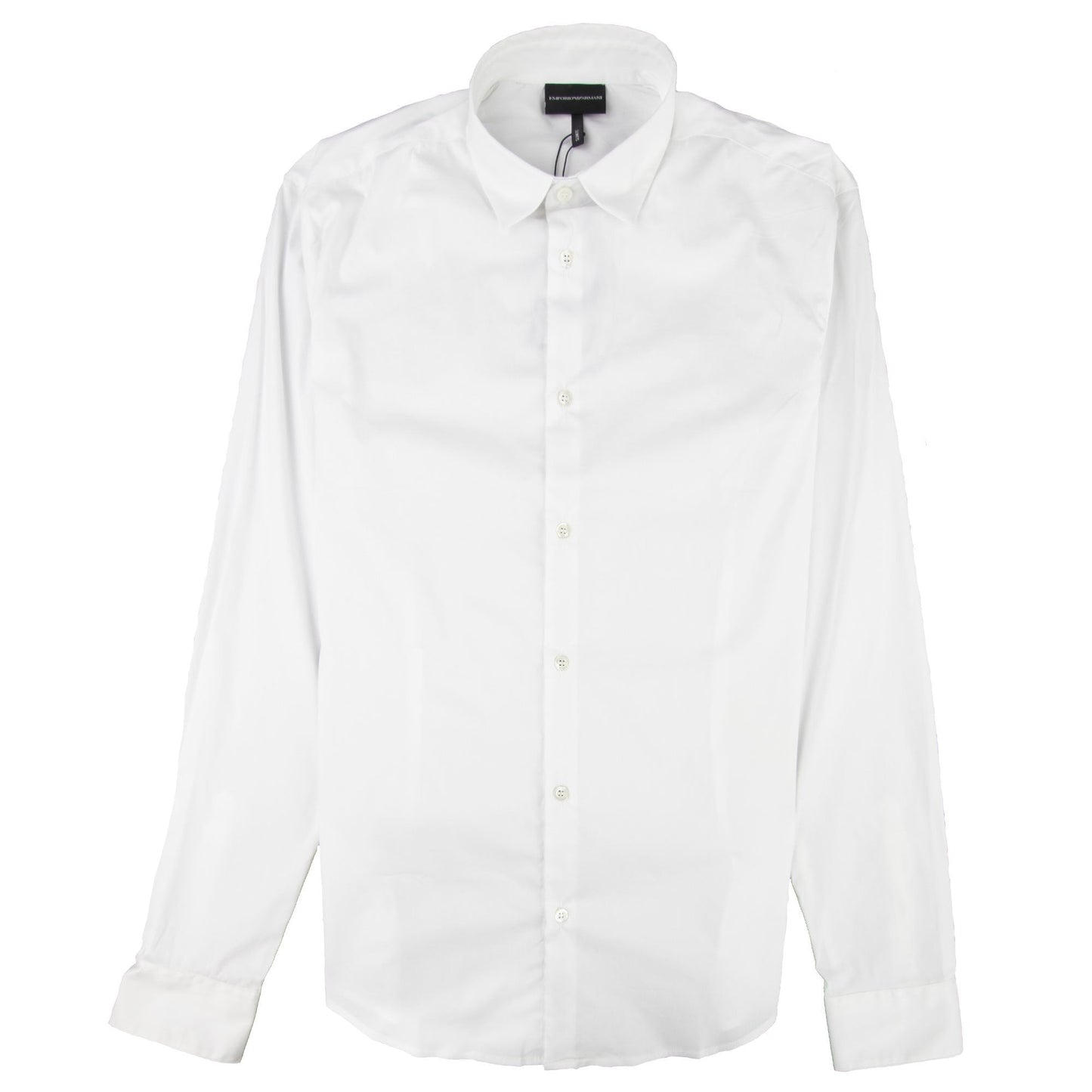 Emporio Armani Stretch Poplin Shirt Bianco Ottico