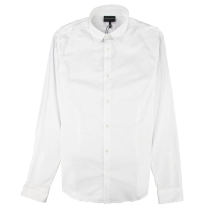Emporio Armani Stretch Poplin Shirt Bianco Ottico