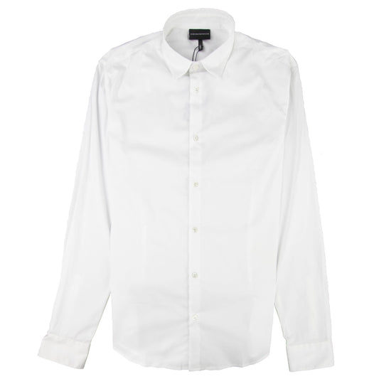 Emporio Armani Stretch Poplin Shirt Bianco Ottico