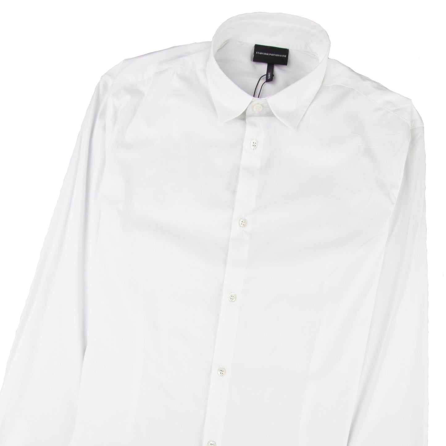 Emporio Armani Stretch Poplin Shirt Bianco Ottico