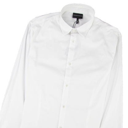 Emporio Armani Stretch Poplin Shirt Bianco Ottico