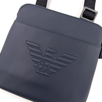 Emporio Armani Embossed Logo Cross Body Bag Navy Blue