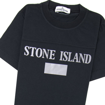 Stone Island Junior 20246 Reflective Logo T Shirt Black V0029