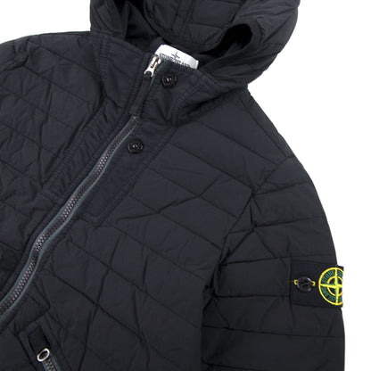 Stone Island Junior 40632 Hooded Down Jacket Black V0129