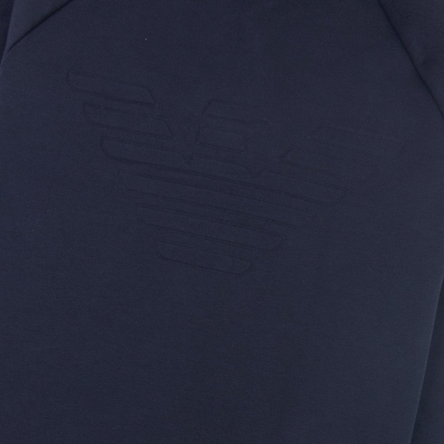Emporio Armani Logo-embossed Cotton-jersey Jumper Navy