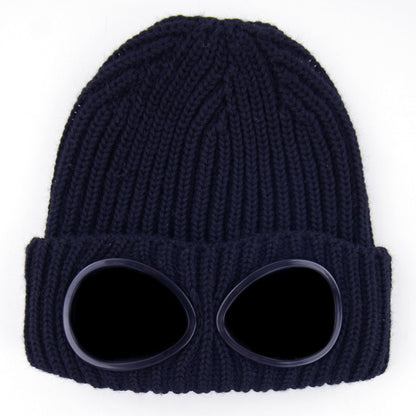 C.P. Company Undersixteen Extra Fine Merino Wool Goggle Beanie Navy 888